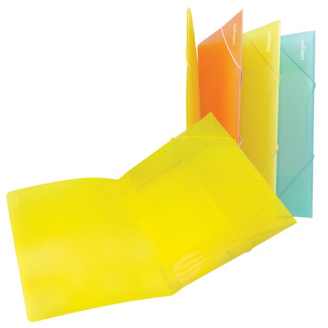 Cartella 3 lembi con elastico angolare Spring - A4 - dorso piatto - colori asso…