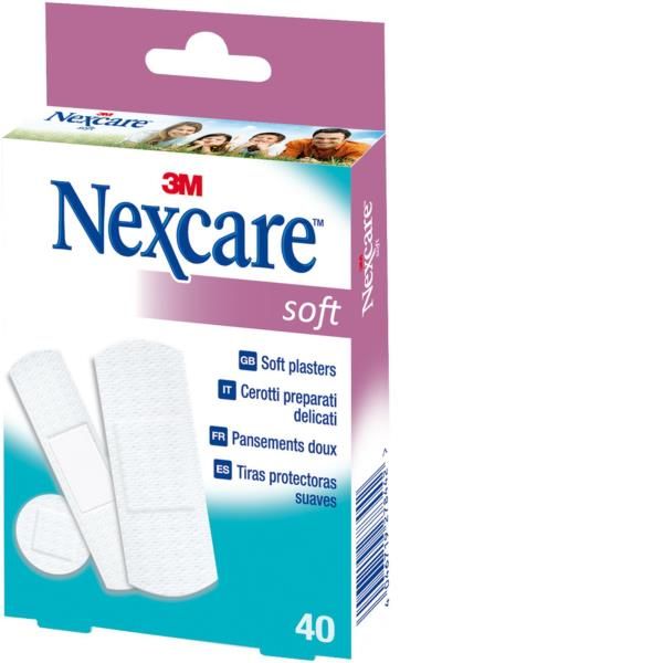 Cerotti Soft - TNT - 3 misure assortite - bianco - Nexcare - conf. 40 pezzi