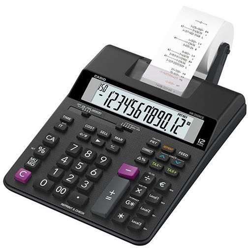 Casio HR-200RCE - Calcolatrice scrivente con stampa - LCD - 12 cifre - batteria