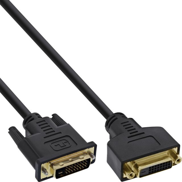 Cavo Monitor DVI-D 24+1 Maschio-Femmina Dorato Nero - 5m