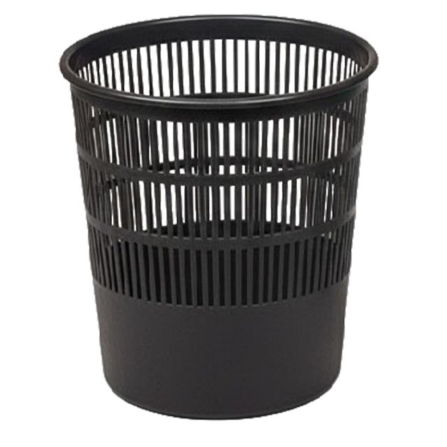 Cestino gettacarte - traforato - altezza 31,5 cm - diametro 30 cm - 15 L - nero…