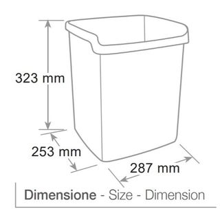 Cestino gettacarte Mydesk - altezza 32,3 cm - 15 lt - bianco - Arda