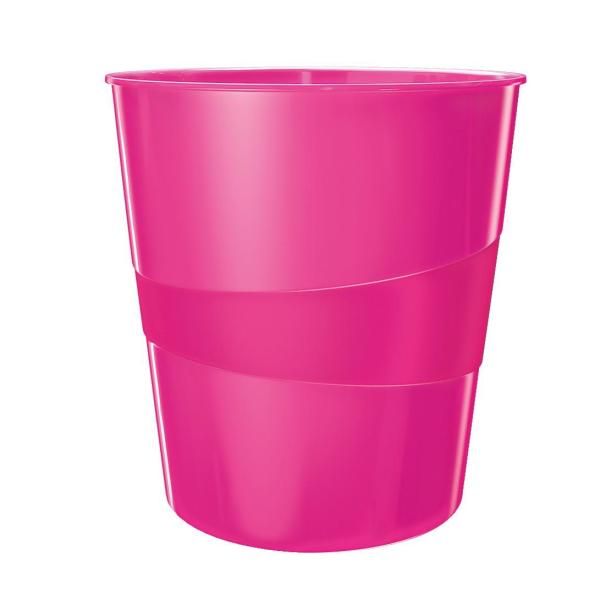 Cestino gettacarte WOW - altezza 32,4 cm - diametro 29 cm - 15 L - fucsia metal…