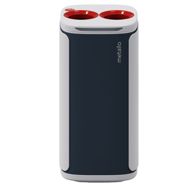 Cestino gettacarte Wastee - per raccolta differenziata - 60 L - Rosso/metallo -…
