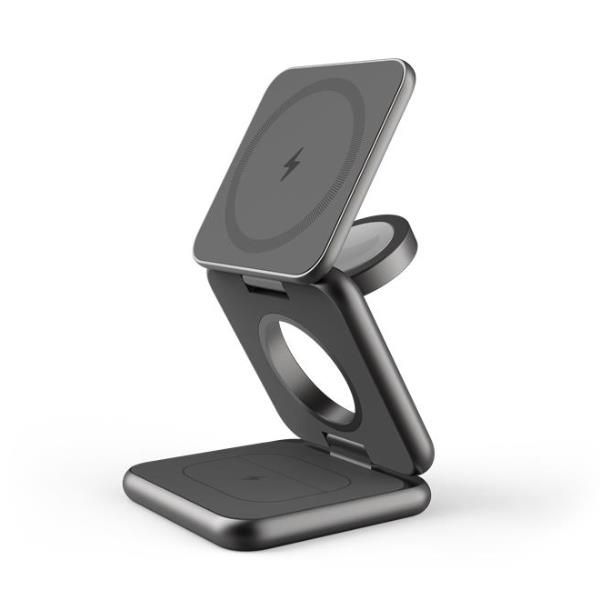 Celly MAGFOLD3IN1GR - 15W Wireless Charger 3in1