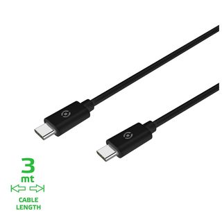 Celly ProPower - Cavo USB - USB-C (M) a USB-C (M) - 3 m - nero