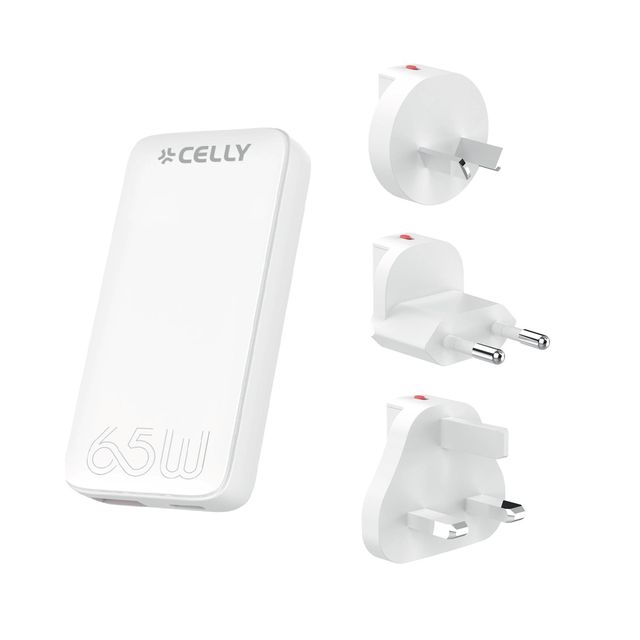 Celly Universa GaN Wall Charger Multiplug 65W