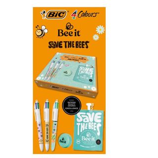 Cofanetto Save The Bees BIC conf. 3 penne 4 Colours® + crema mani e corpo Bee I…