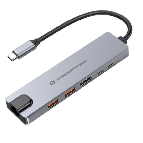 Conceptronic DONN29G, Cablato, USB 3.2 Gen 2 (3.1 Gen 2) Type-C, 140 W, 10,100,…