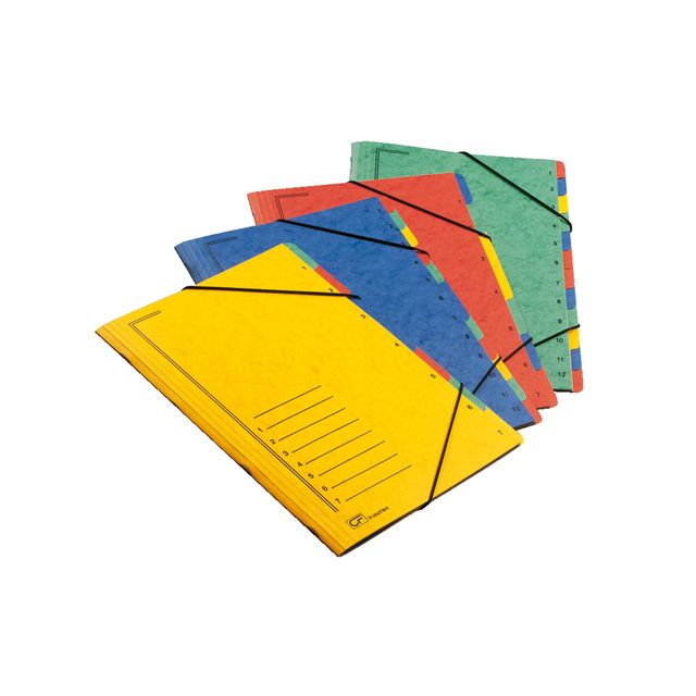 Classificatore numerico 1/7 - 7 scomparti - con elastici - 24x34 cm - colori as…