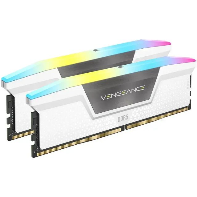 Corsair Vengeance RGB DDR5 32GB (2x16GB) 6000MHz CL38 White - Intel XMP & AMD E…