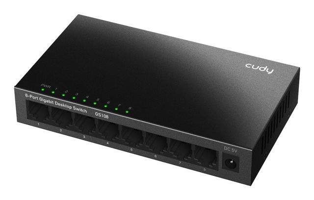 Cudy GS108 switch di rete Non gestito Gigabit Ethernet (10/100/1000) Nero