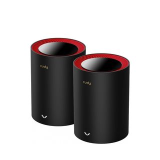 Cudy M3000 2-Pack Dual-band (2.4 GHz/5 GHz) Wi-Fi 6 (802.11ax) Nero, Rosso 1 In…