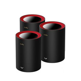 Cudy M3000 3-Pack Dual-band (2.4 GHz/5 GHz) Wi-Fi 6 (802.11ax) Nero, Rosso 1 In…