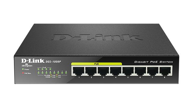 D-Link DGS-1008P switch di rete Non gestito Gigabit Ethernet (10/100/1000) Supp…