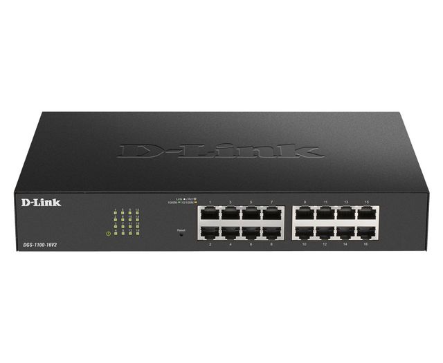 D-Link DGS-1100-16V2 switch di rete Gestito Gigabit Ethernet (10/100/1000) Nero