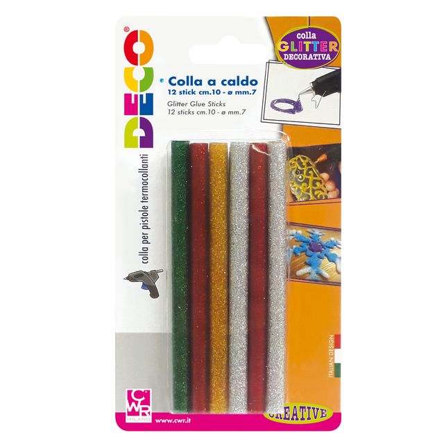 Colle stick per pistole mini - glitter assortiti - ø 7mm - lunghezza 10 cm - De…