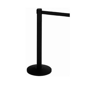 Colonnina segnapercorso Alfa nera - altezza 95 cm - con nastro retrattile nero …