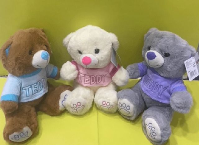 DE.CAR2 - ORSETTO TEDDY SEDUTO H23CM C/TSHIRT 3 COL. ASS. 28348
