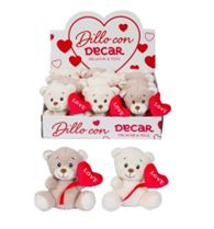 DE.CAR2 - SV ORSETTO H15CM 2 COL.C/CUORE LOVE 27890 1PZ=(1PZ)