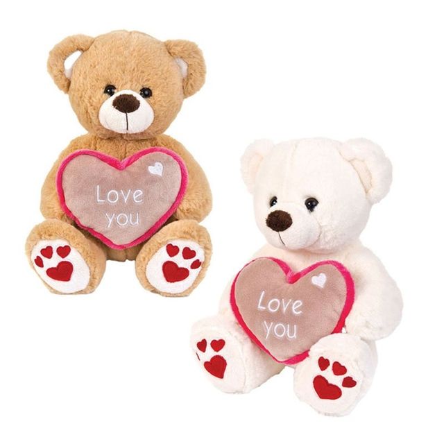 DE.CAR2 - SV ORSO CUORE RICAMO 2COL L30CM 26336