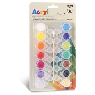 Colori Acryl - 4,5 ml - colori assortiti - Primo - blister 14 pezzi