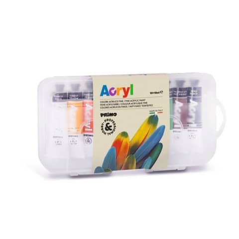 Colori a olio e acrilici - 18ml - colori assortiti - Primo - astuccio 10 colori