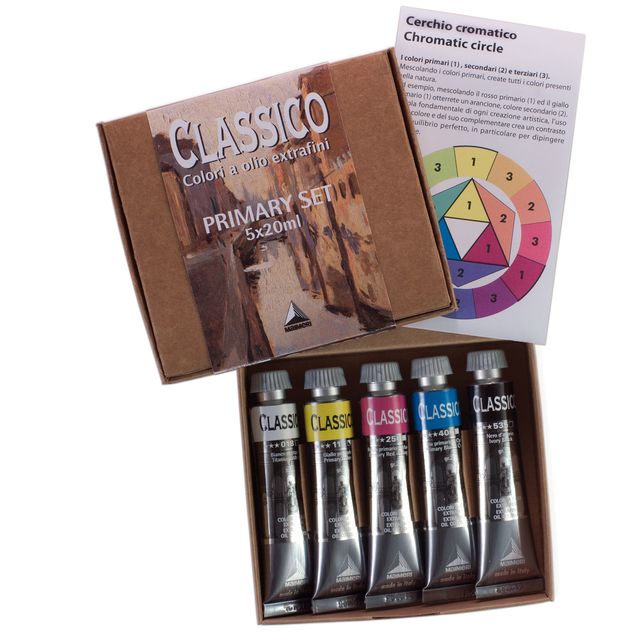 Colori a olio extrafini Primary Set - 20 ml - colori primari (nero, bianco incl…