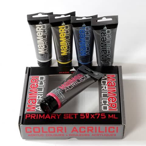Colori acrilici Primary - colori assortiti - Maimeri - set 5 tubetti da 75 ml