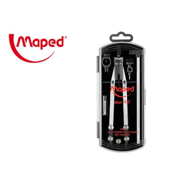 Compasso con prolunga 421 - metallo - D max cerchio 300 mm - set 5 pezzi - Maped