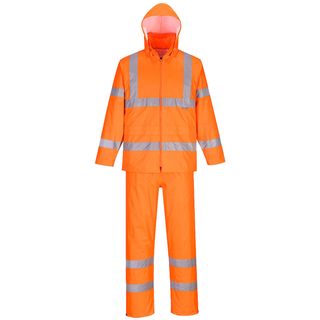 Completo antipioggia HiVi - ripiegabile - impermeabile - XL - arancione fluo - …
