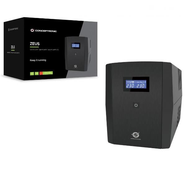 Conceptronic 1200VA 720W, IEC x 6, HID USB, RJ45 InOut, AVR