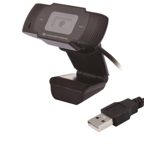 Conceptronic AMDIS03B - Webcam - colore - 1280 x 720 - 720p - focale fisso - au…