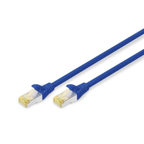 DIGITUS CAVO DI RETE PATCH S/FTP CAT 6A DOPPIA SCHERMATURA 3 MT BLU