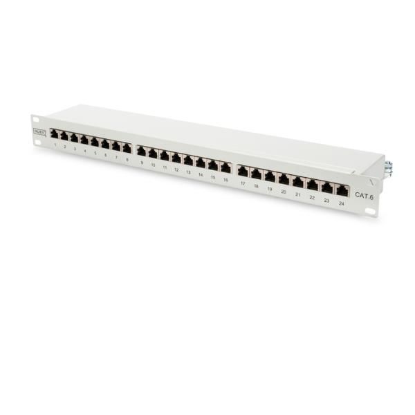 DIGITUS DN-91624S - Pannello cablaggio - CAT 6 - RJ-45 X 24 - grigio, RAL 7035 …