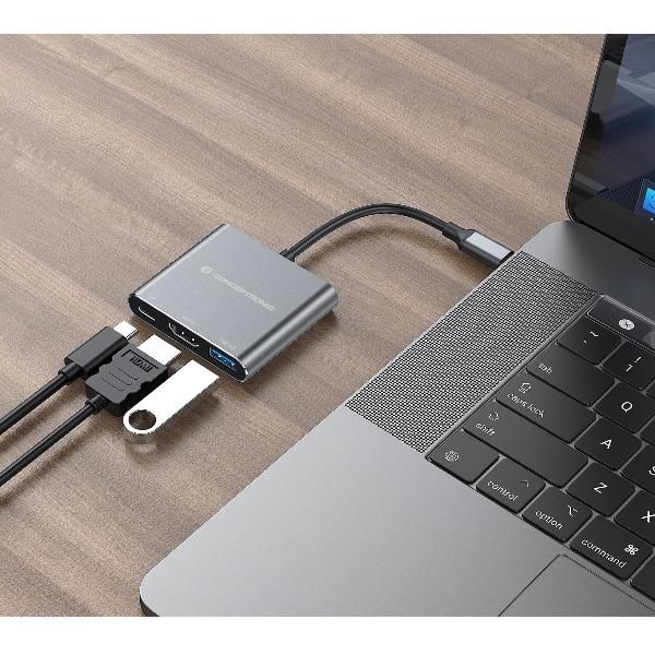 Conceptronic DOCKING STATION 3-IN-1 USB 3.2 GEN 1 -- 1x HDMI, 1x USB-C PD 100W,…