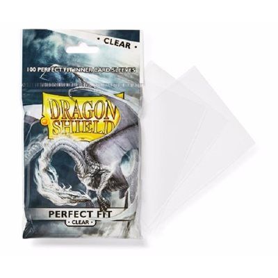 DRAGON SHIELD STANDARD PERFECT SLEEVES - CLEAR - 100 SLEEVES AT-13001