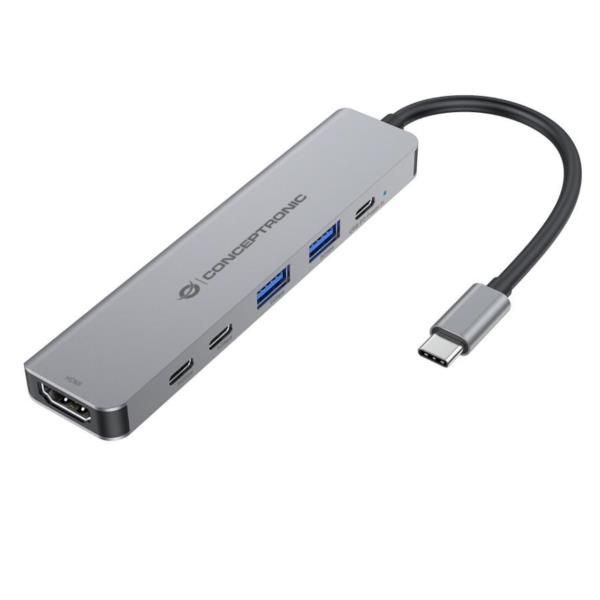 Conceptronic DONN33G, Cablato, USB 3.2 Gen 1 (3.1 Gen 1) Type-C, 100 W, Argento…