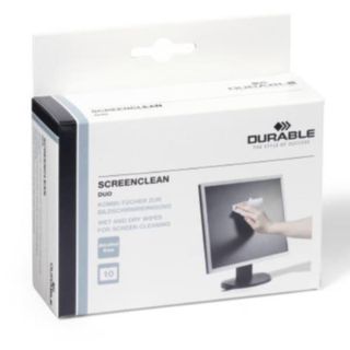 DURABLE SCREENCLEAN DUO 10 COPPIE DI SALVIETTINE MONOUSO PER LA PULIZIA E PER L…