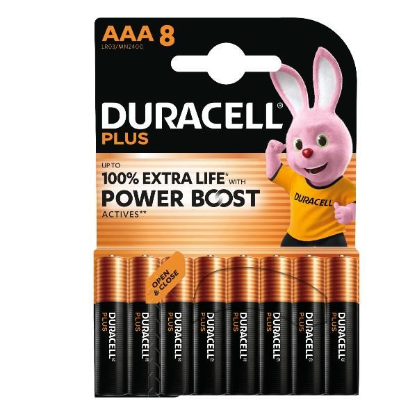 DURACELL PLUS POWERBOOST BATTERIA ALCALINA MINISTILO AAA CONF 8 Pz.