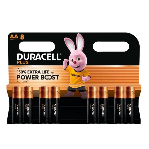 DURACELL PLUS POWERBOOST BATTERIA ALCALINA STILO AA 1.5 CONF 8 Pz.
