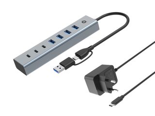 Conceptronic HUB USB 3.0 7 PORTE con alimentatore, 5Gbps, 3x USB-C, 4x USB-A