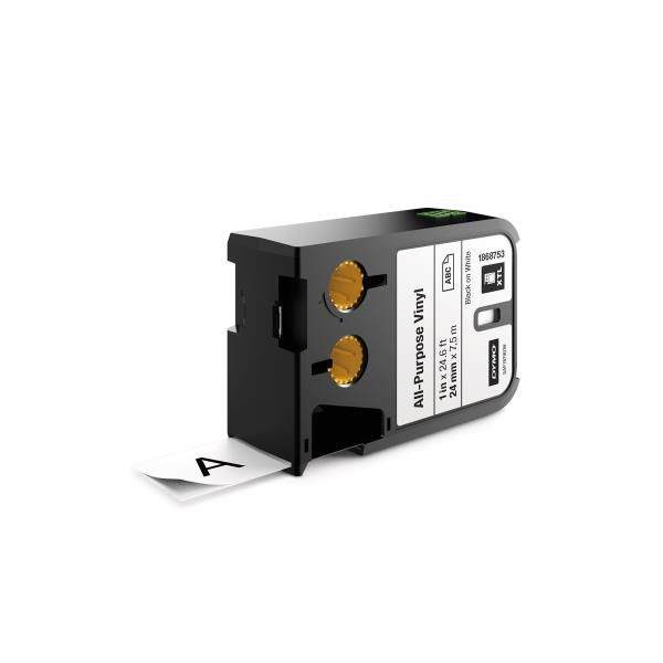 DYMO 1868753 NASTRO IN VINILE 24MMx7MT COLORE BIANCO STAMPA NERO