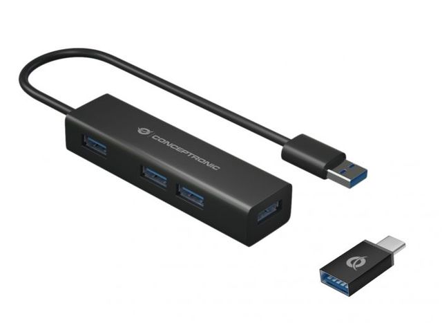 Conceptronic HUBBIES06B - Hub - 4 x SuperSpeed USB 3.0 - desktop