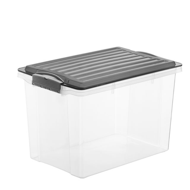 Contenitore Compact - 27x18,5x15 cm - A5 - 4,5 L - PPL - coperchio nero - trasp…