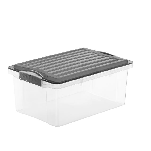 Contenitore Compact - 39,5x27,5x27 cm - A4 - 19 L - PPL - coperchio nero - tras…