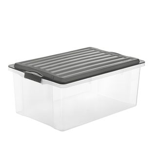 Contenitore Compact - 57x40x25 cm - A3 - 38 L - PPL - coperchio nero - traspare…
