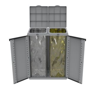 Contenitore EcoCab 2 per raccolta differenziata - 68x39x88,7 cm - 2 portasacco …