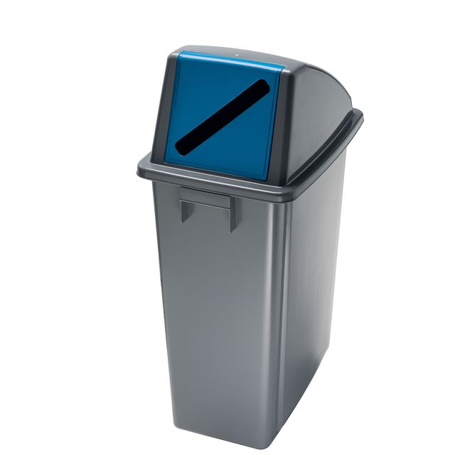 Contenitore Office 60 Lt - con feritoia per carta - 33x46x79 cm - grigio/blu - …