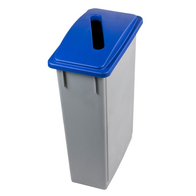 Contenitore Office 90 Lt - con feritoia per carta - 29,5x52x83,5 cm - grigio/bl…